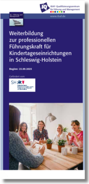 Screenshot eines Flyers zum Thema Professionelle Führungskraft in der Kita