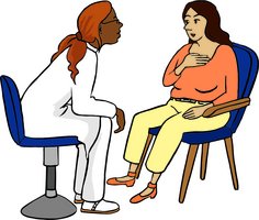 Ärztin im Gespräch mit einer Patientin