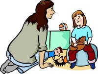 Therapeutin im Spiel mit einem Kind