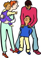 Eine Familie mit zwei Kindern