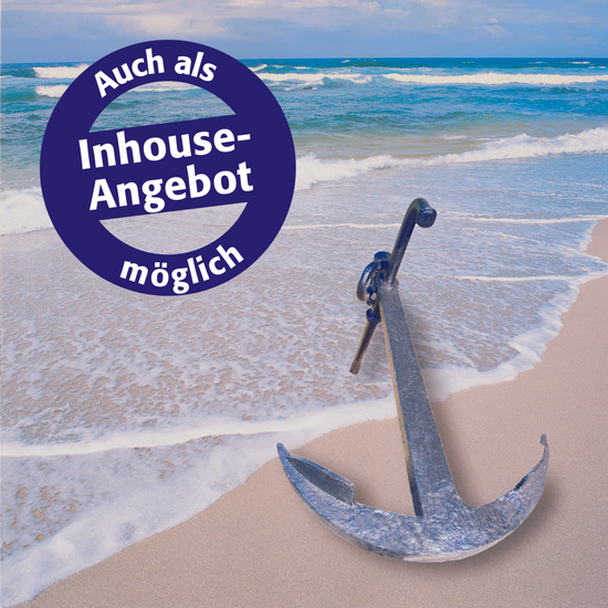 Eine Bildmontage mit einem Anker am Meer