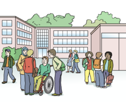 Eine Schule von außen