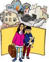 Kinder werden vor einem Krieg geschützt