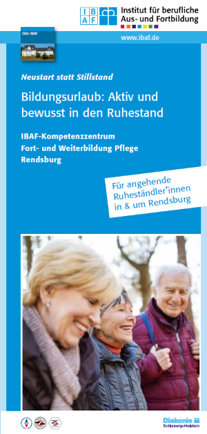 Screenshot vom Informationsfaltblatt Bildungsurlaub Ruhestand