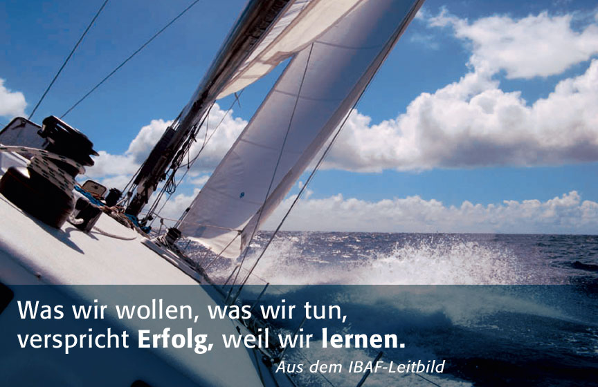 Segelyacht am Wind mit IBAF-Leitbild